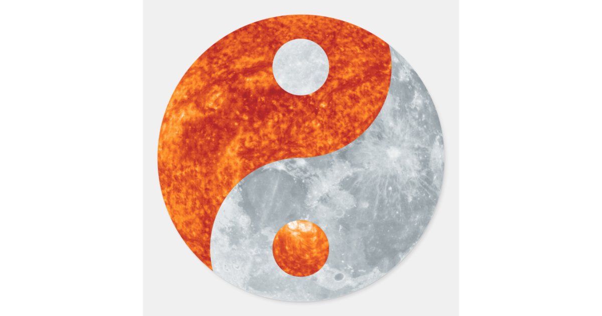 Yin & Yang Spiritual Harmony Sun & Moon Sticker | Zazzle