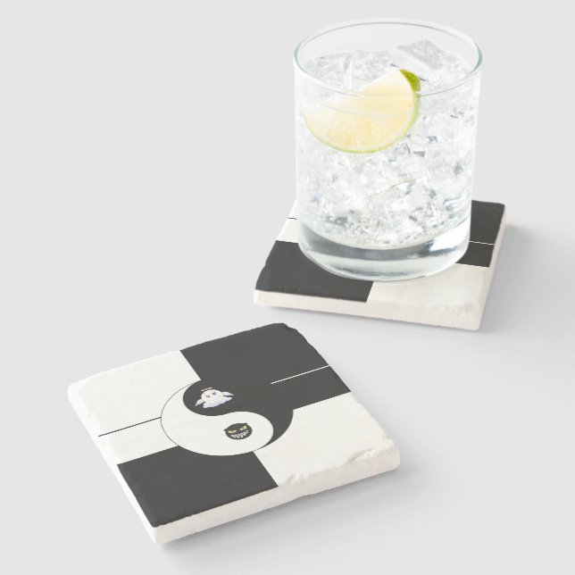 Yin Yang Stone Coaster (Side)