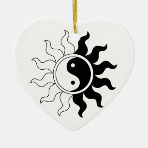 Yin yang sun ceramic ornament