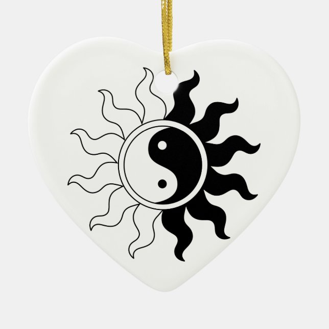 Yin yang sun ceramic ornament (Front)