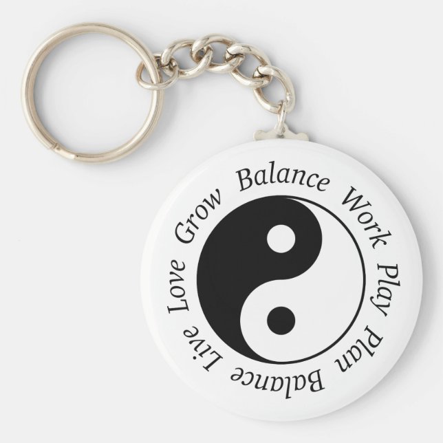 Yin Yang Symbol Balance Keychain (Front)