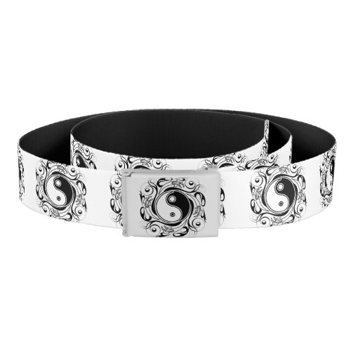 Yin  Yang Symbol Black and White Tattoo Style Belt