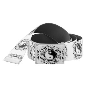 Yin & Yang Symbol Black and White Tattoo Style Belt