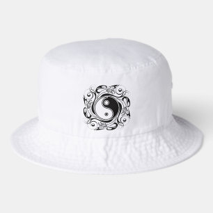 Yin & Yang Symbol Black and White Tattoo Style Bucket Hat