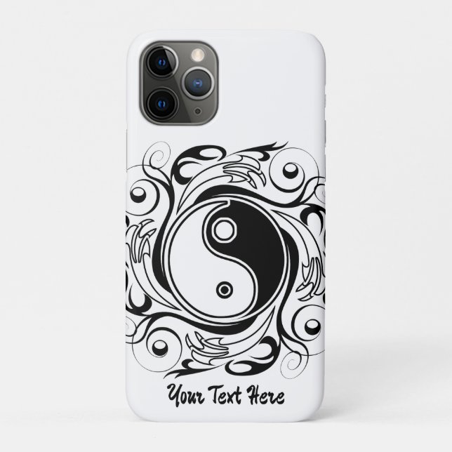 Yin & Yang Symbol Black and White Tattoo Style Case-Mate iPhone Case (Back)