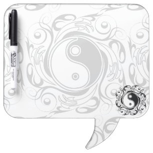 Yin & Yang Symbol Black and White Tattoo Style Dry Erase Board