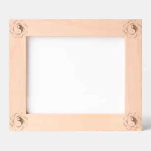 Yin & Yang Symbol Black and White Tattoo Style Engraved Frames