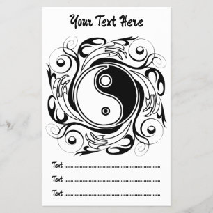Yin & Yang Symbol Black and White Tattoo Style Flyer