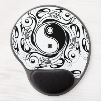 Yin & Yang Symbol Black and White Tattoo Style Gel Mouse Pad