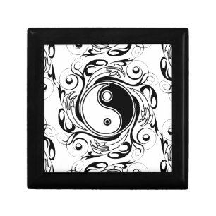 Yin & Yang Symbol Black and White Tattoo Style Gift Box