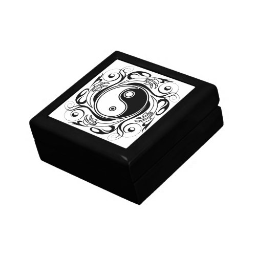 Yin  Yang Symbol Black and White Tattoo Style Gift Box