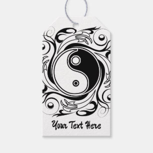 Yin & Yang Symbol Black and White Tattoo Style Gift Tags