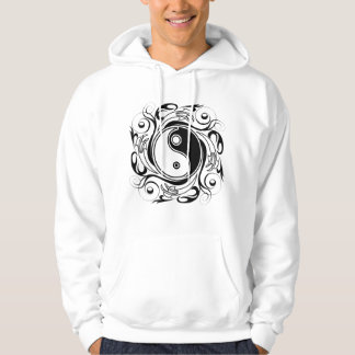 Yin & Yang Symbol Black and White Tattoo Style Hoodie