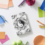 Yin & Yang Symbol Black and White Tattoo Style iPad Mini Cover<br><div class="desc">Decorative Ying Yang Symbol Psychedelic Black and White Tattoo Style Art Design. Originally created with Hi Quality Vector Graphic Art Copyright BluedakArt TheChameleonArt.</div>