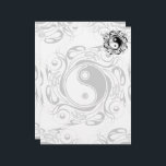 Yin & Yang Symbol Black and White Tattoo Style Letterhead<br><div class="desc">Decorative Ying Yang Symbol Psychedelic Black and White Tattoo Style Art Design. Originally created with Hi Quality Vector Graphic Art Copyright BluedakArt TheChameleonArt.</div>