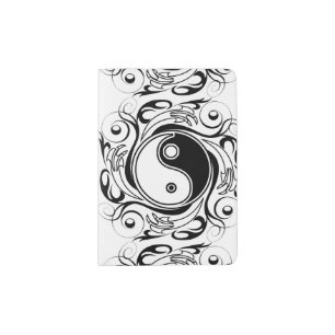 Yin & Yang Symbol Black and White Tattoo Style Passport Holder