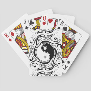 Yin & Yang Symbol Black and White Tattoo Style Poker Cards