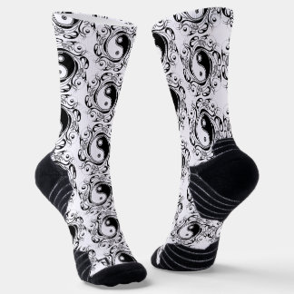 Yin & Yang Symbol Black and White Tattoo Style Socks