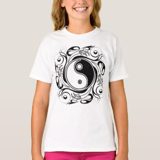Yin & Yang Symbol Black and White Tattoo Style T-Shirt