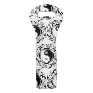 Yin & Yang Symbol Black and White Tattoo Style Wine Bag