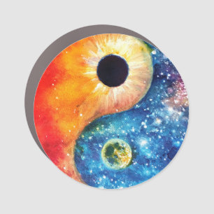 yin-yang symbol car magnet