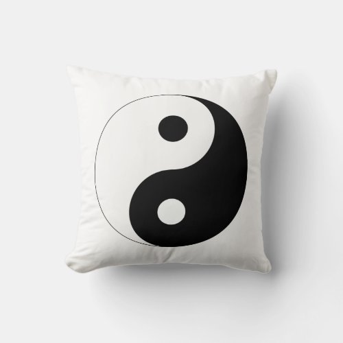 YIN YANG SYMBOL CLASSIC BLACK AND WHITE DESIGN THROW PILLOW