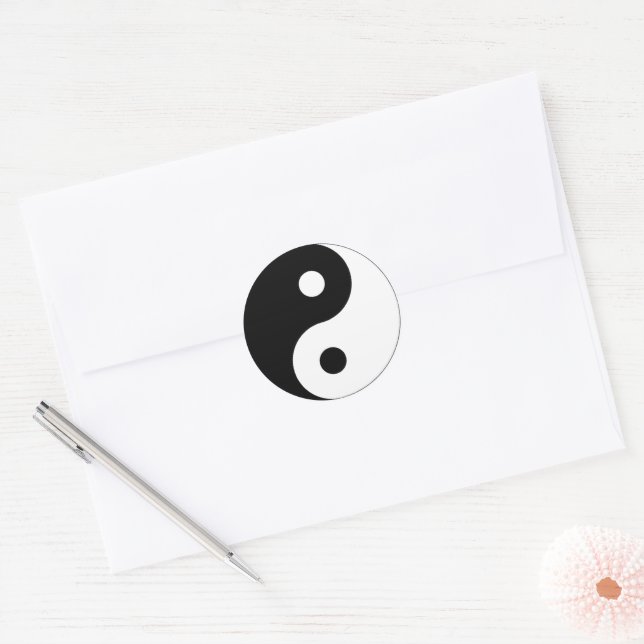 Yin Yang Symbol Classic Round Sticker (Envelope)
