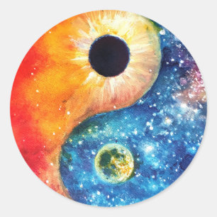 yin-yang symbol classic round sticker