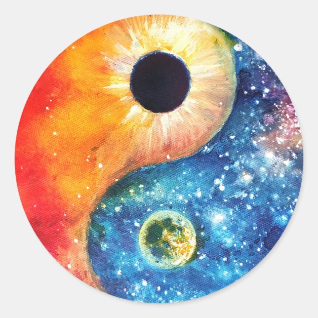 yin-yang symbol classic round sticker (Front)