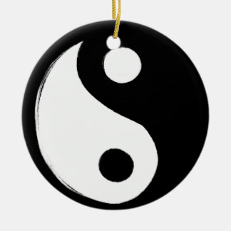Yin Yang Symbol Dark and Light                     Ceramic Ornament