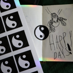 Yin Yang Symbol Dark and Light Classic Round Sticker
