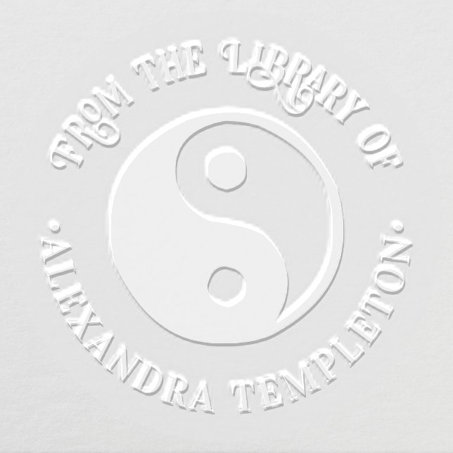 Yin Yang Symbol  “From the Library of” Book Name Embosser (Design)