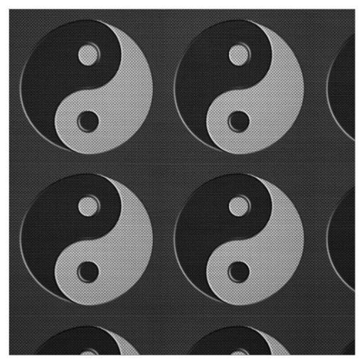 Yin Yang Symbol in Carbon Fiber Style Fabric