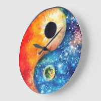 yin-yang symbol large clock