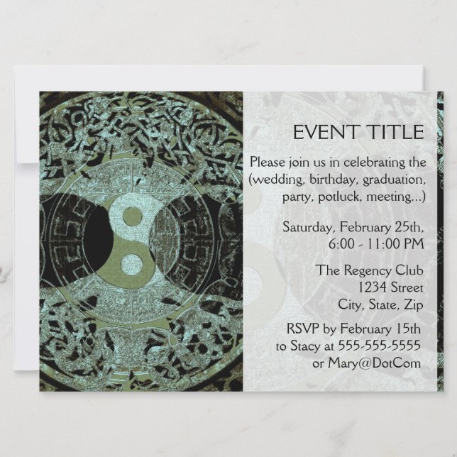 Yin Yang Symbol Mandala Invitation (Front)