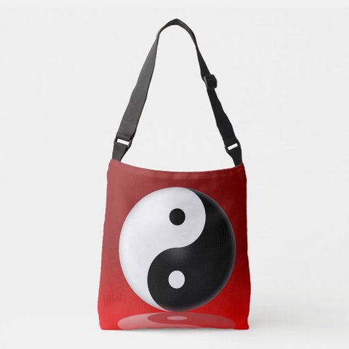 Yin Yang symbol Red Black  White Crossbody Bag