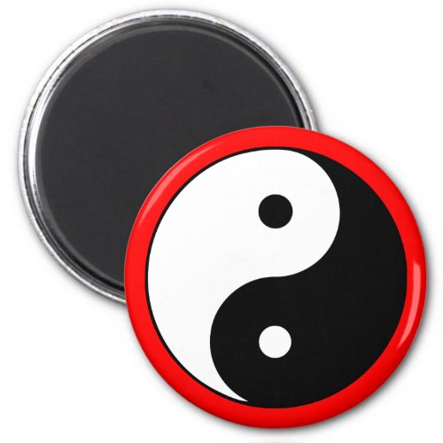 Yin Yang Symbol Red Magnet