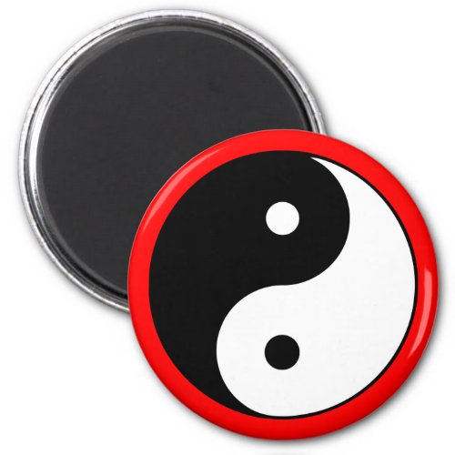 Yin Yang Symbol Red Magnets