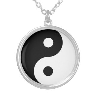 Yin Yang Symbol Silver Plated Necklace