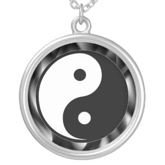 Yin Yang Symbol Silver Plated Necklace