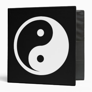 Yin Yang Symbol - solid tattoo design 2 3 Ring Binder