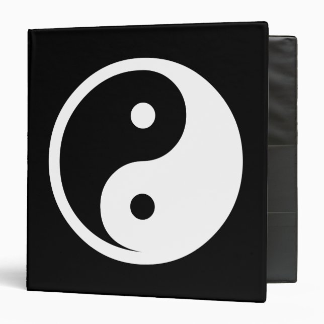 Yin Yang Symbol - solid tattoo design 2 3 Ring Binder (Front/Inside)
