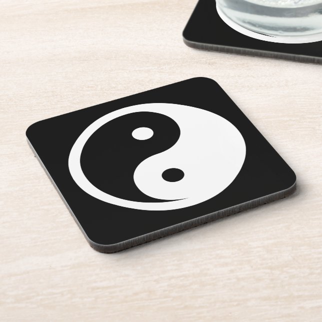 Yin Yang Symbol - solid tattoo design 2 Beverage Coaster (Left Side)