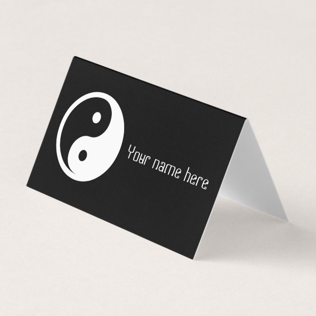 Yin Yang Symbol - solid tattoo design 2 Business Card (Front)