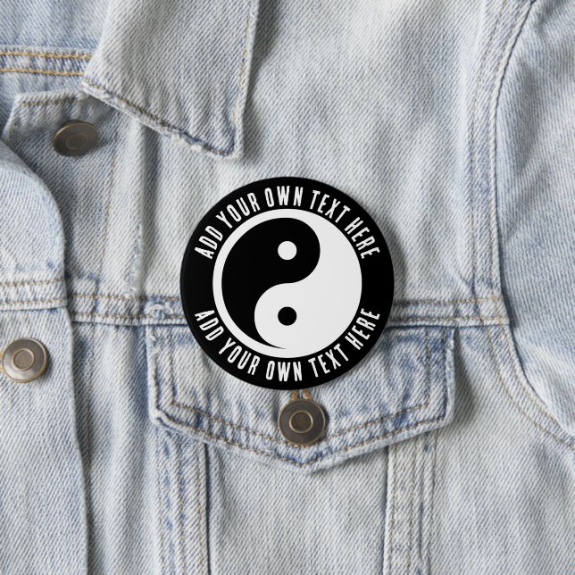 Yin Yang Symbol - solid tattoo design 2 Button (In Situ)