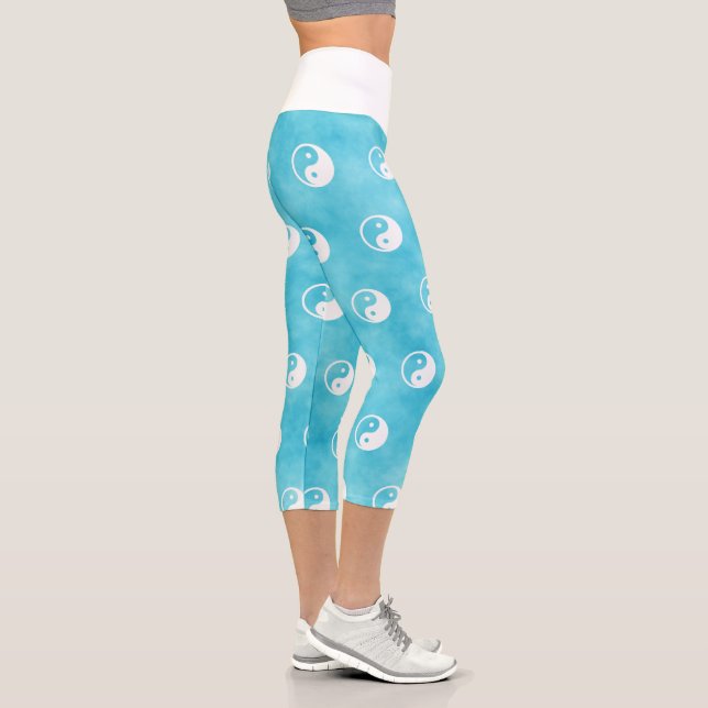 Yin Yang Symbol - solid tattoo design 2 Capri Leggings (Right)