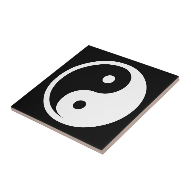 Yin Yang Symbol - solid tattoo design 2 Ceramic Tile (Side)