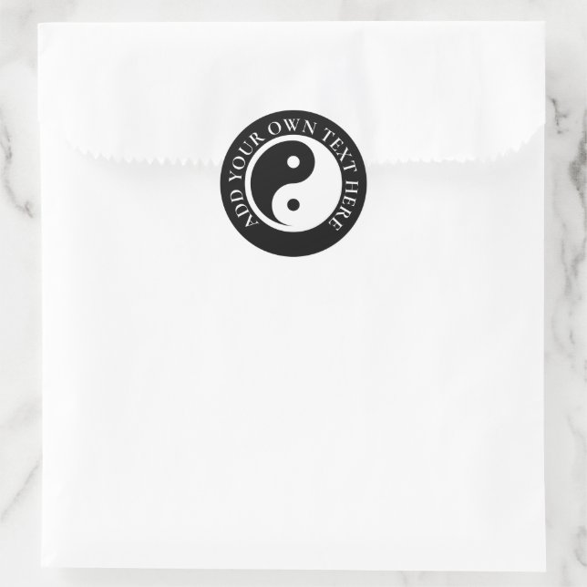 Yin Yang Symbol - solid tattoo design 2 Classic Round Sticker (Bag)