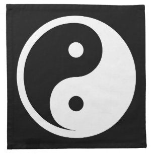 Yin Yang Symbol - solid tattoo design 2 Cloth Napkin