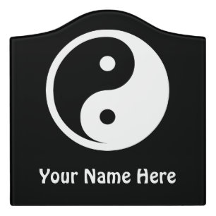 Yin Yang Symbol - solid tattoo design 2 Door Sign